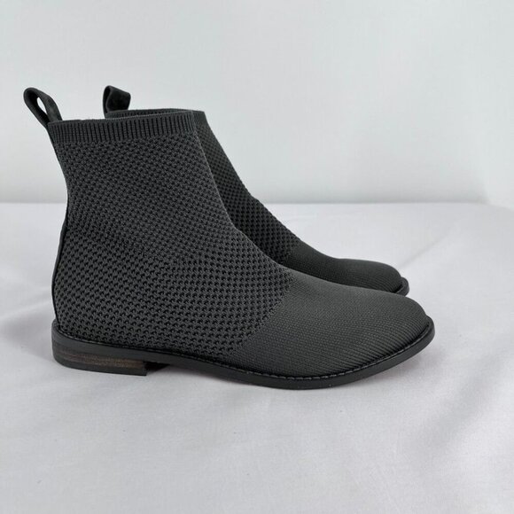 Eileen Fisher Jude Recycled Stretch Knit Bootie Size 6.5 Grey Ankle Boot - Picture 1 of 12